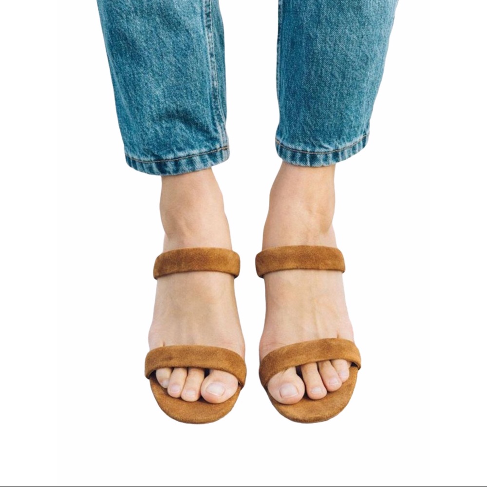 Soludos Ines Heel Walnut Leather Sandals - Picture 10 of 10